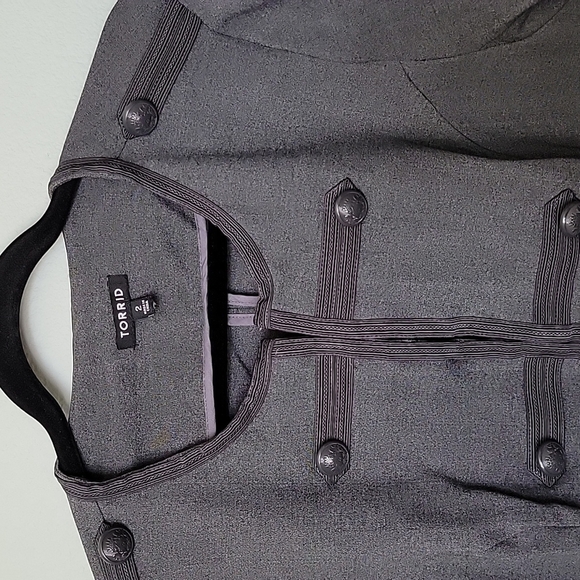 Torrid crop Moto Military Steampunk style jacket size 1X - Picture 5 of 11